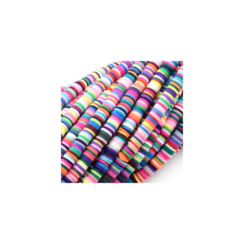 Heishi pärlor - Färgglad mix 6mm 1 sträng Hilmas Pyssel