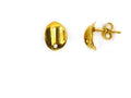 Örstickare Rostfrittstål - 18K Guldpläterad Oval 9x11mm, 2-pack Grekisk Metall