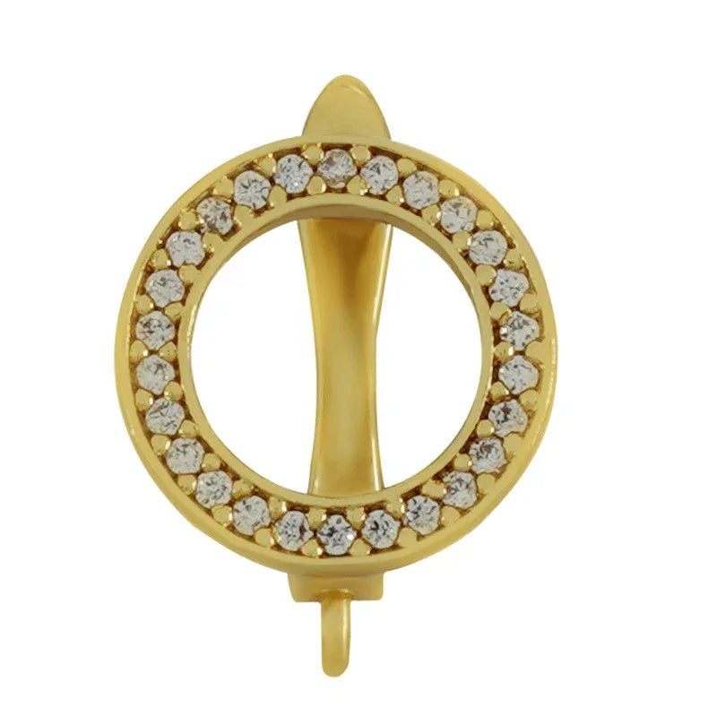 Örstickare Guldfärgad - Cirkel med strass och ögla 2-pack Grekisk Metall