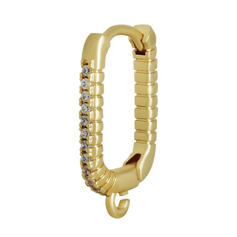 Brisyr Guldfärgad - Oval med strass 17mm 2-pack Grekisk Metall