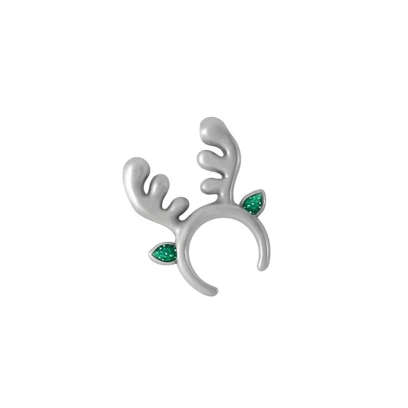 Berlock silverpläterad - Diadem med renhorn och gröna öron 1 styck Grekisk Metall
