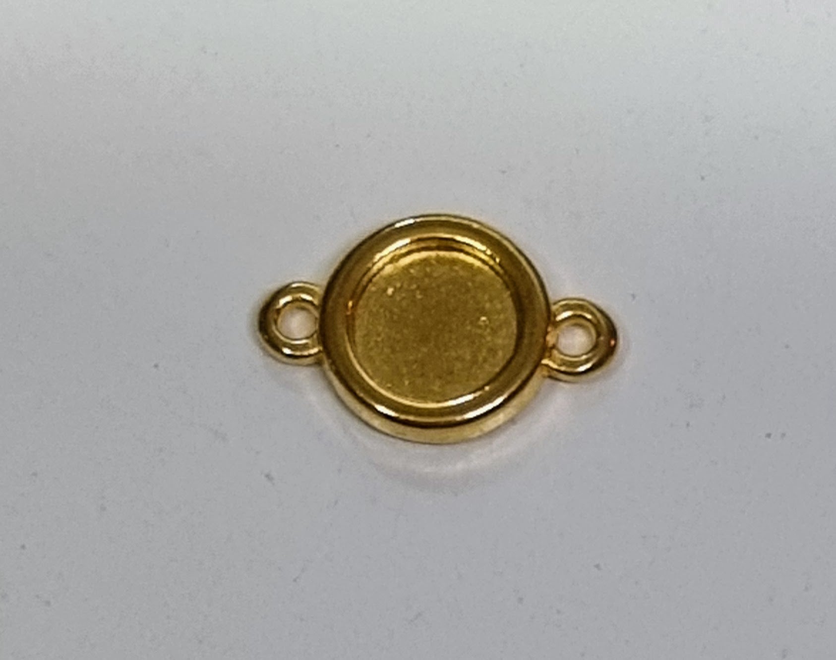 Ramberlock / connector 24k Guldpläterad - Enkel rund 7mm, 1 styck Grekisk Metall