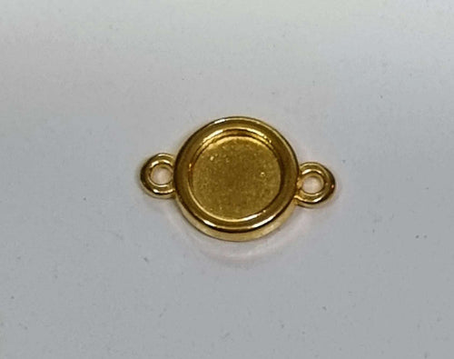Ramberlock / connector 24k Guldpläterad - Enkel rund 7mm, 1 styck Grekisk Metall
