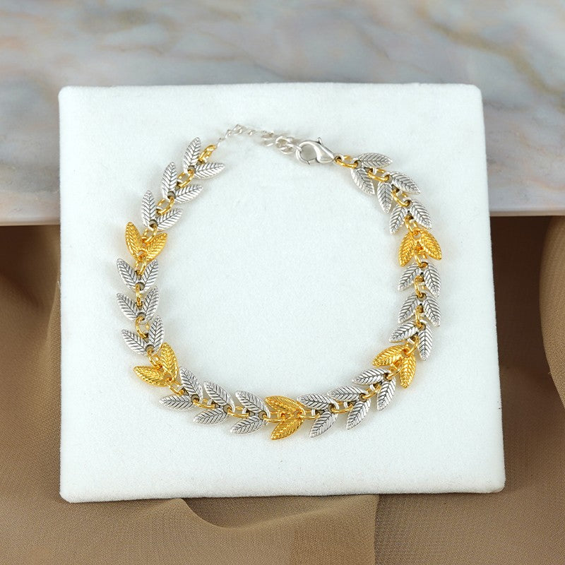 Connector Silverpläterad - Två Löv 8mm, 1 styck Grekisk Metall