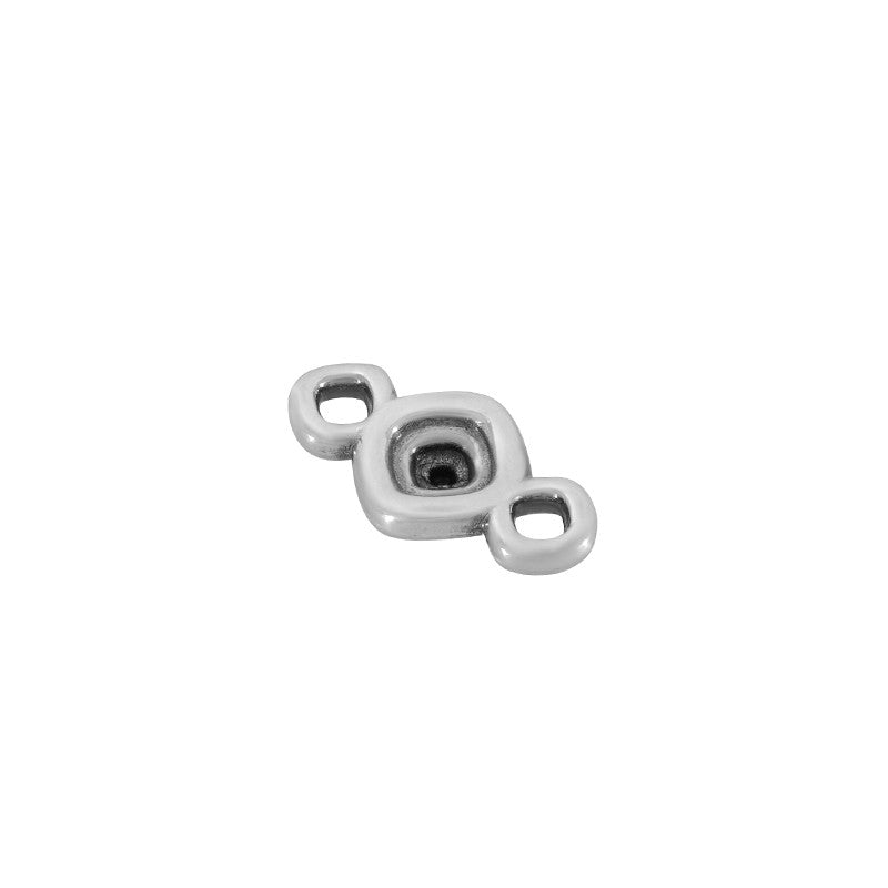 Connector Silverpläterad - Romb med ränder 6mm 1 styck Grekisk Metall