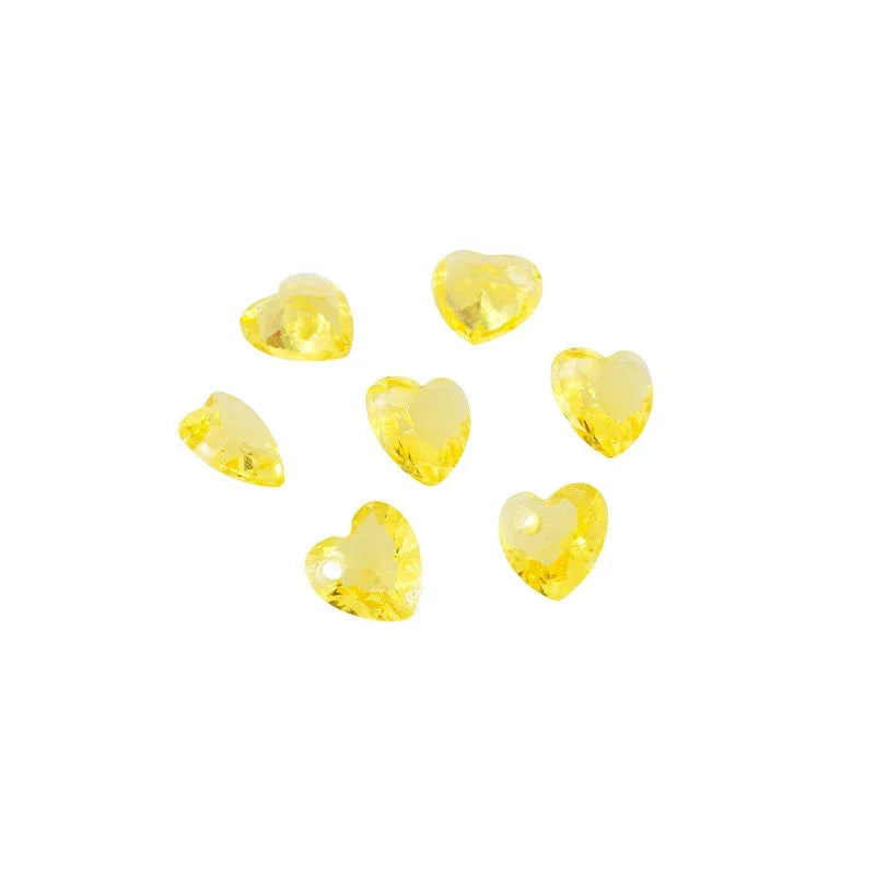 Facetterat hänge - Litet hjärta Yellow 5mm 1 styck Hilmas Pyssel
