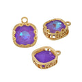 Berlock Facetterad - Fyrkant Light Purple, 12mm 1 styck Grekisk Metall