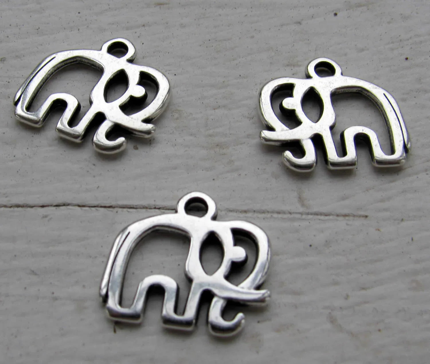 Berlock Silverfärgad - Elefant 3-Pack Grekisk Metall