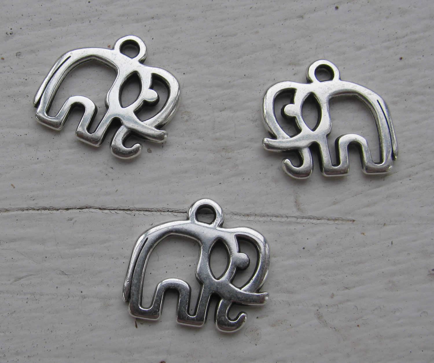 Berlock Silverfärgad - Elefant 3-Pack Grekisk Metall