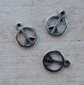Berlock silverfärgad - Peacemärke, 12 mm, 3-pack Grekisk Metall