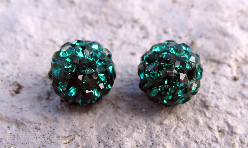 Strasspärlor Halvborrade - Emerald 6 mm 2- pack Hilmas Pyssel