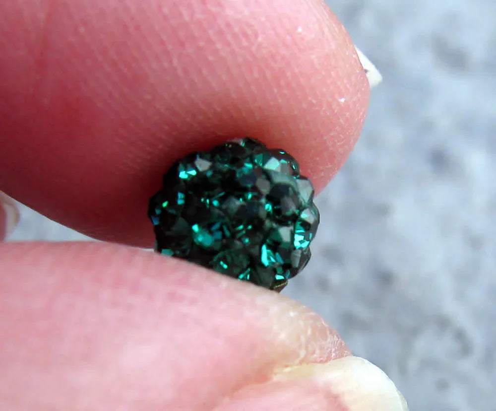 Strasspärlor Halvborrade - Emerald 6 mm 2- pack Hilmas Pyssel