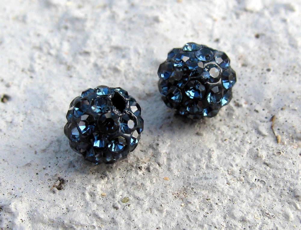 Strasspärlor halvborrade - Mörkblå 6 mm, 2- pack Hilmas Pyssel