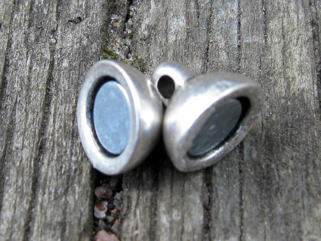 Magnetlås Silverfärgad 8mm - Enkel Rund 1 Set Hilmas Pyssel