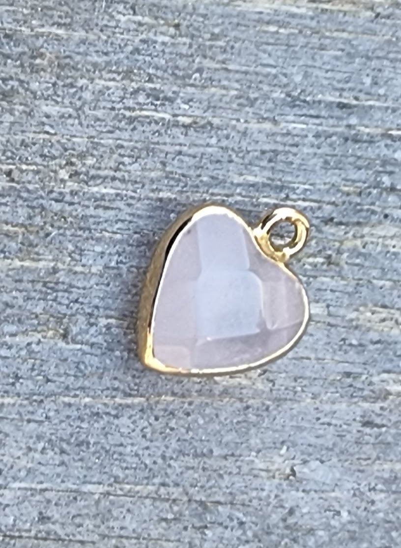 Hänge Rosenkvarts Guldfärgad - Hjärta 12mm 1 styck Grekisk Metall