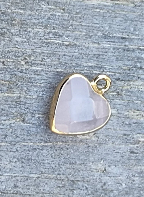 Hänge Rosenkvarts Guldfärgad - Hjärta 12mm 1 styck Grekisk Metall