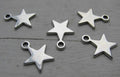 Berlock Silverfärgad - Stjärna 12mm, 5-pack Grekisk Metall