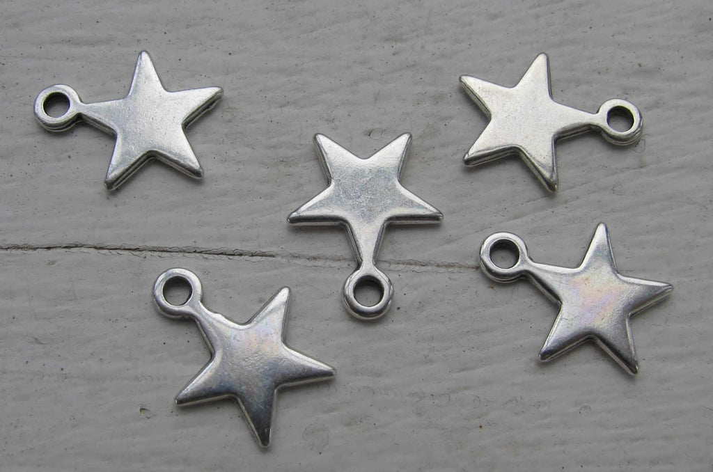 Berlock Silverfärgad - Stjärna 12mm, 5-pack Grekisk Metall