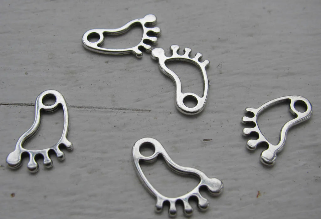 Berlock Silverfärgad - Fot 16x10mm 5-pack Grekisk Metall