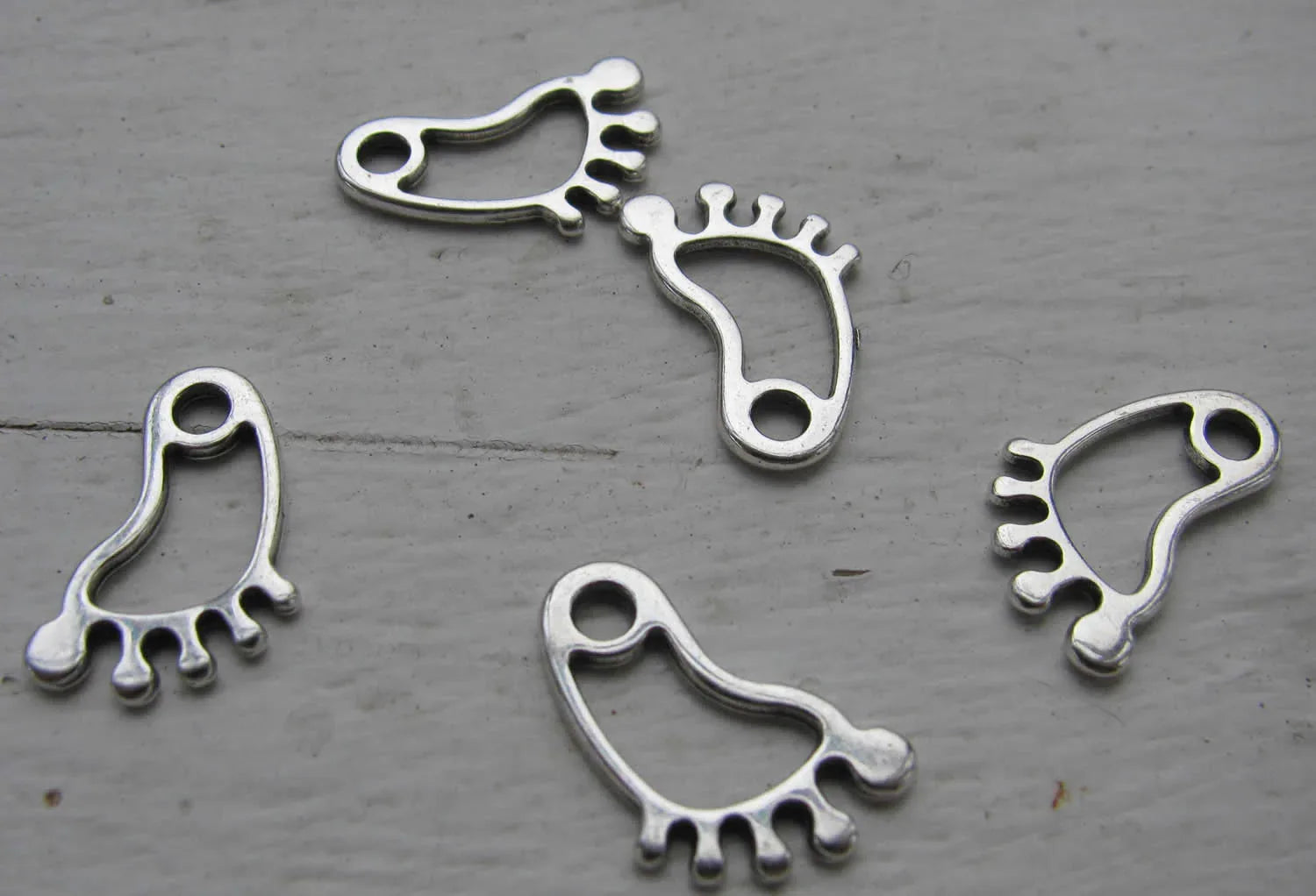 Berlock Silverfärgad - Fot 16x10mm 5-pack Grekisk Metall