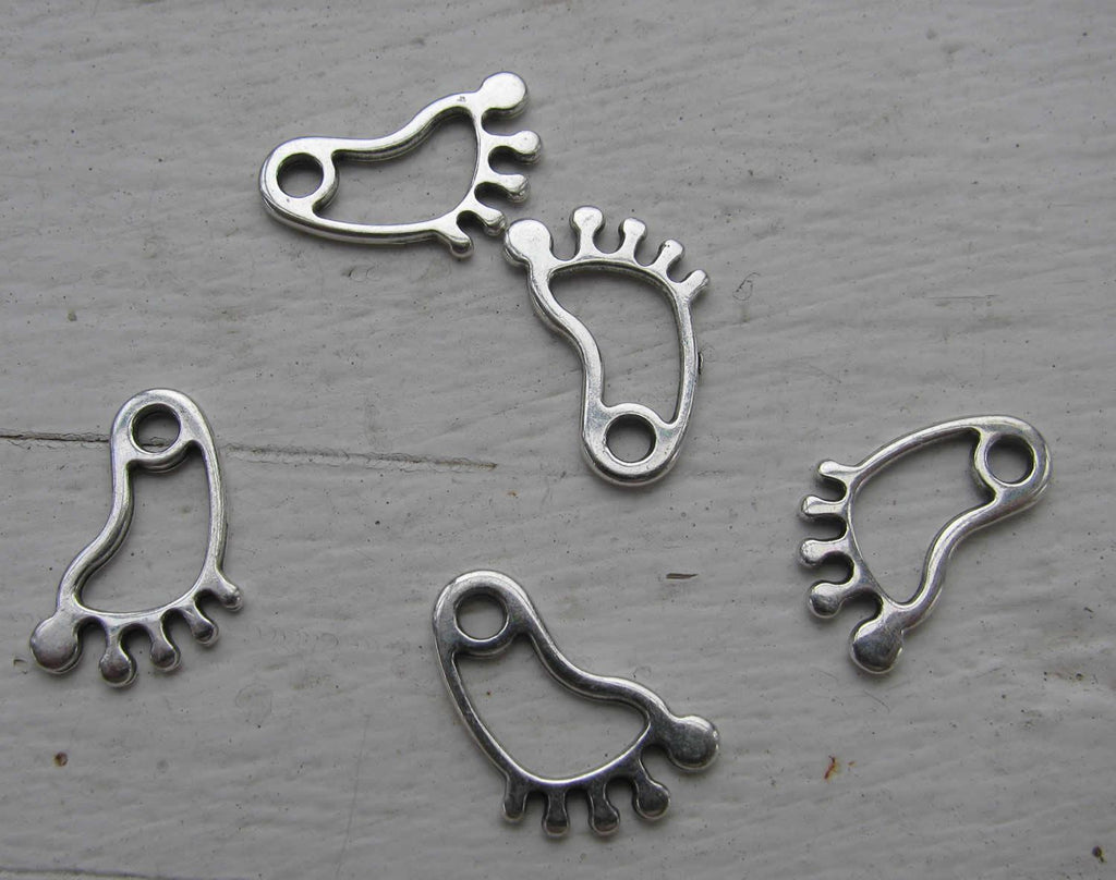 Berlock Silverfärgad - Fot 16x10mm 5-pack Grekisk Metall