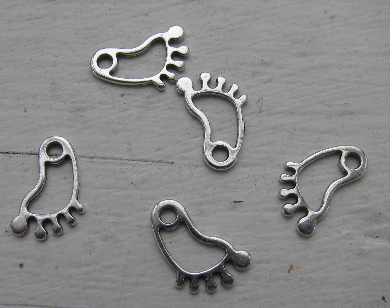 Berlock Silverfärgad - Fot 16x10mm 5-pack Grekisk Metall