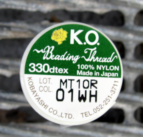 K.O Pärltråd - White, 1 Rulle K.O Beading Thread