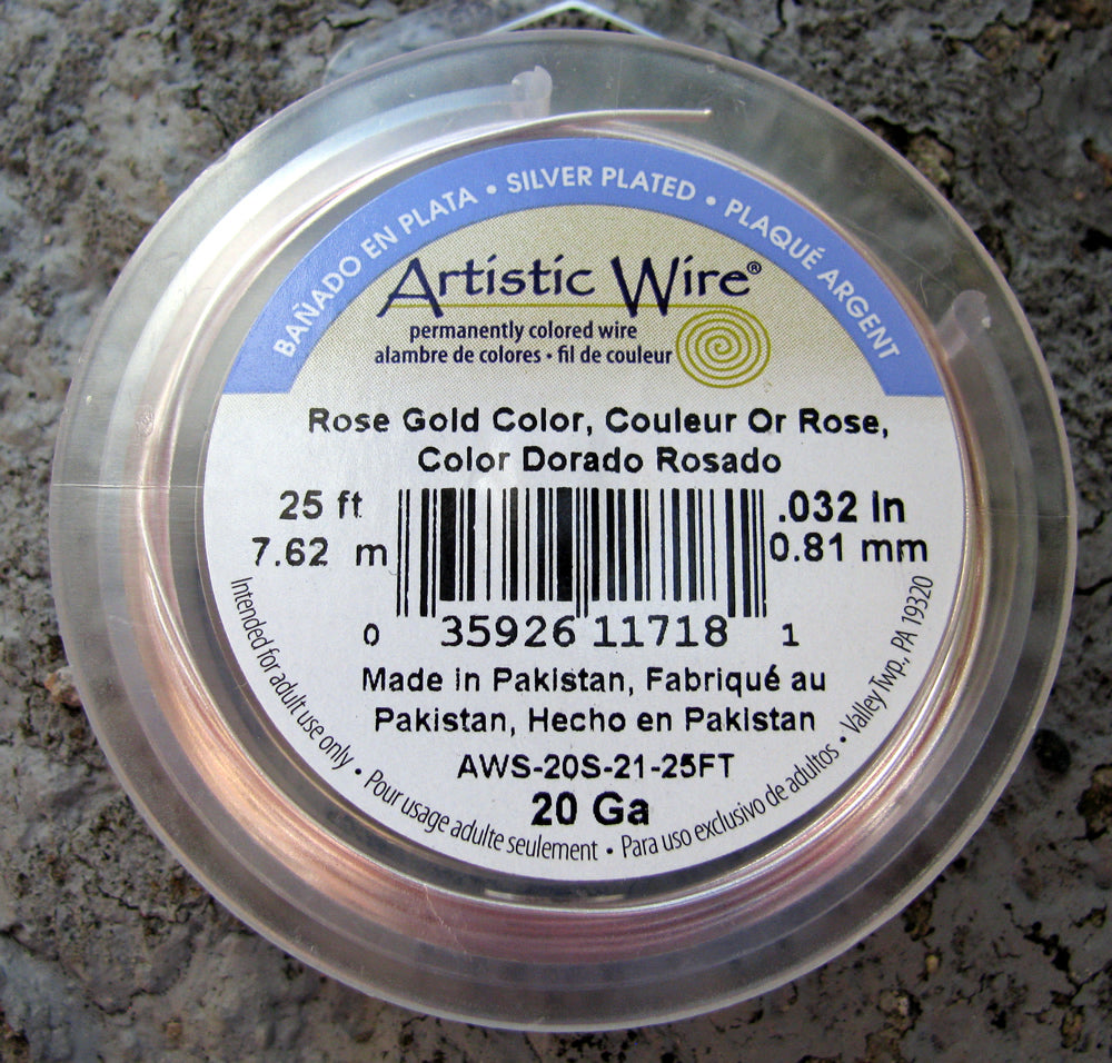 Artistic Wire 20 Ga - Silverpläterad, Rose Gold Color, 1 rulle Artistic wire