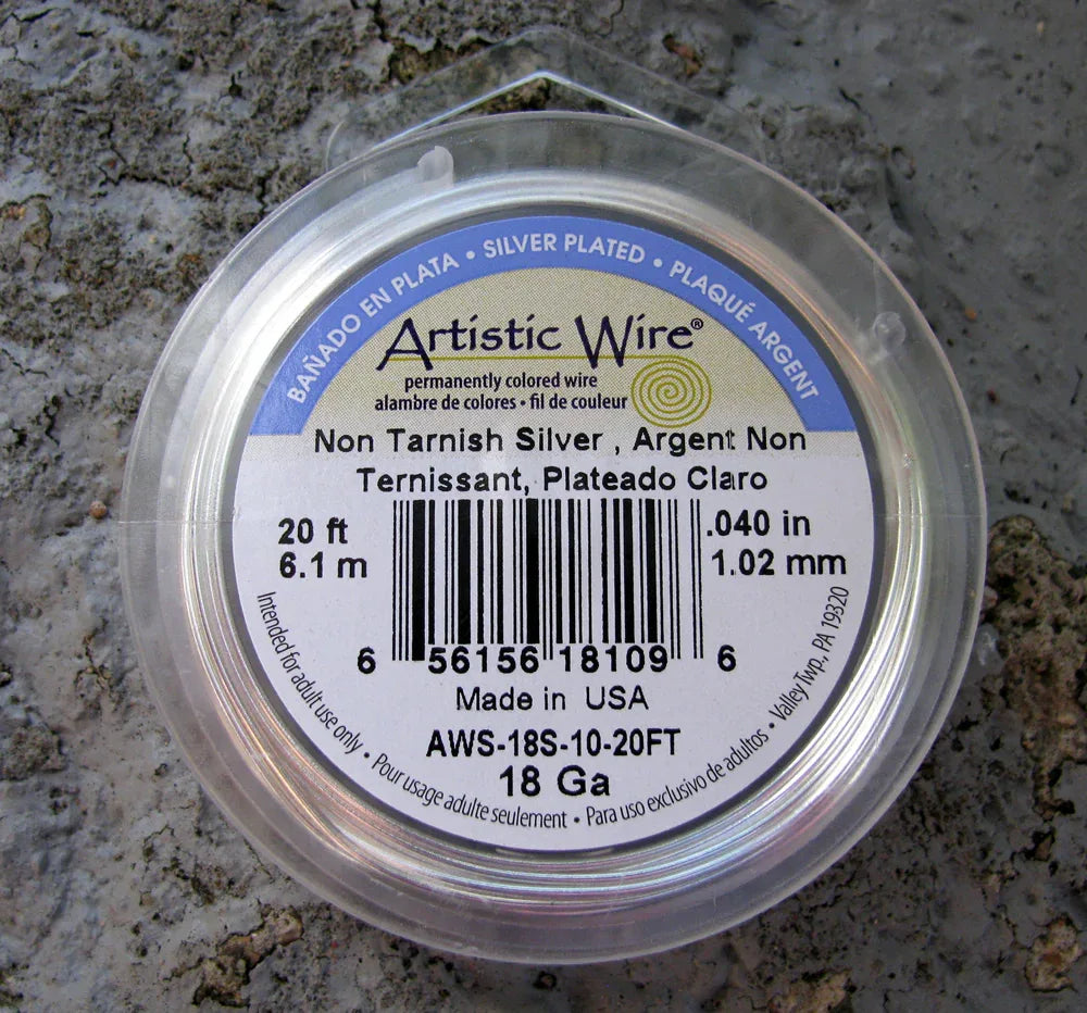 Artistic Wire 18 Ga - Silver Pläterad Non Tarnish 1 rulle Artistic wire