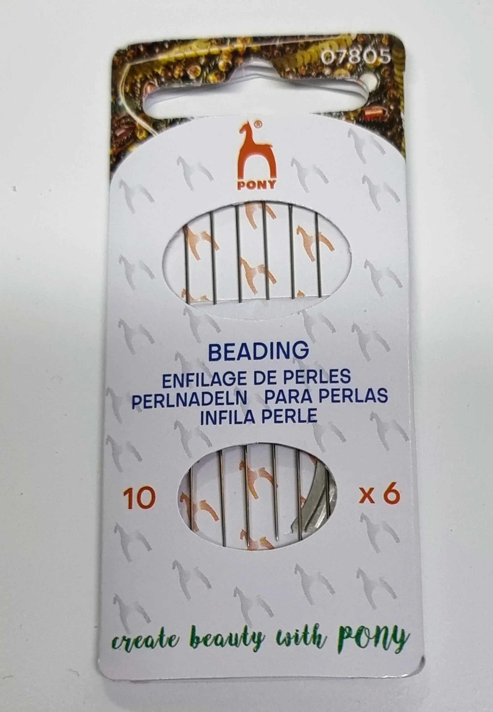 Pärlnålar - Pony Beading Needle, nr 10, 6-pack Pony Beading