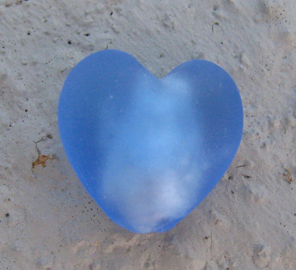Silverfoilhjärta - Frostad mellanblå 18 mm 1 styck Hilmas Pyssel
