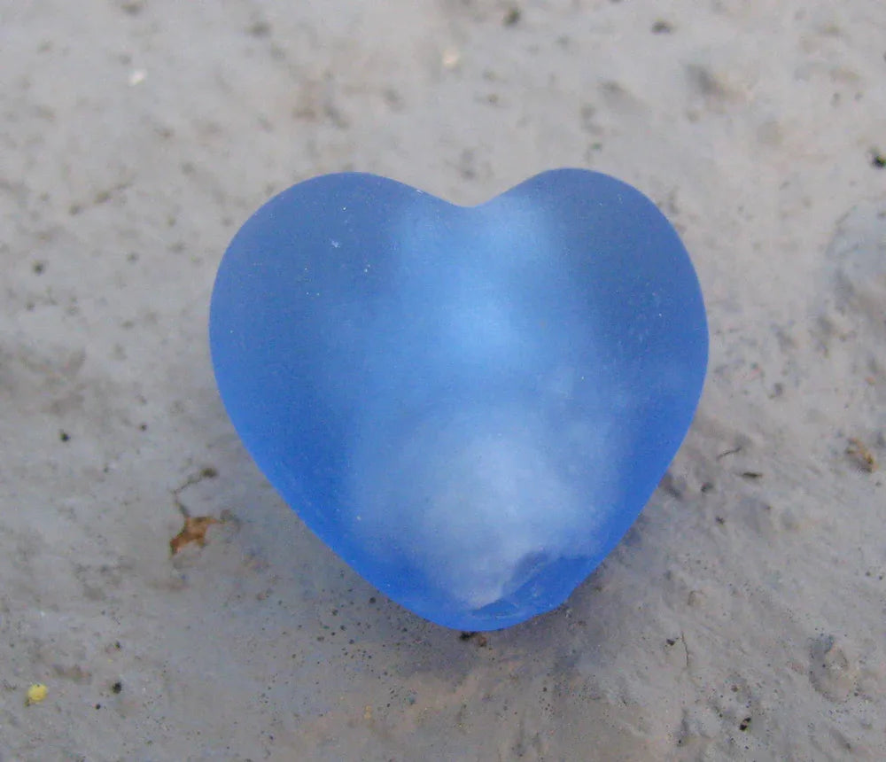 Silverfoilhjärta - Frostad mellanblå 18 mm 1 styck Hilmas Pyssel