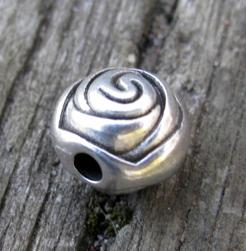 Mellandel Silverfärgad - Rund stor ros 11 mm, 1 styck Grekisk Metall