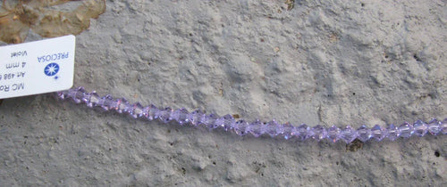 Tjeckiska MC Bicone - Violet 4 mm, 1 sträng Preciosa