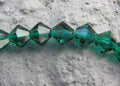 Tjeckiska MC Bicone - Emerald 6 mm, 1 sträng Preciosa