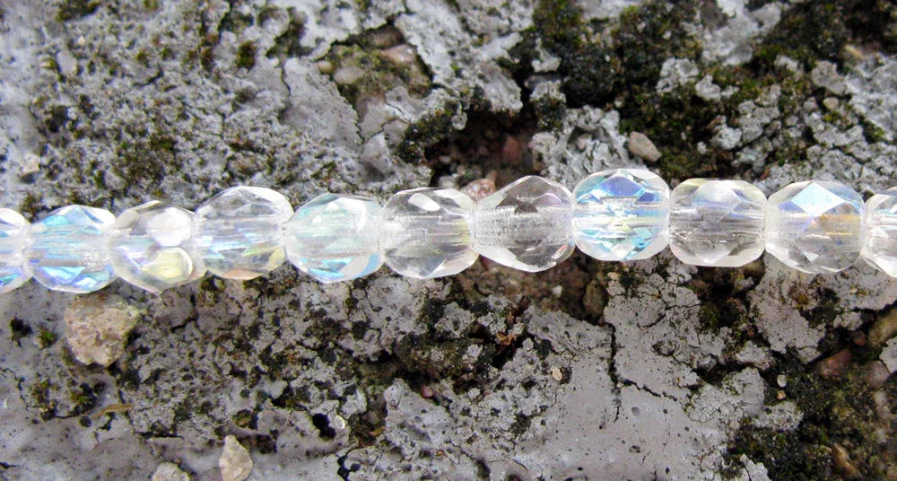 Tjeckiska Firepolish - Crystal AB, 4 mm, 50-pack Hilmas Pyssel