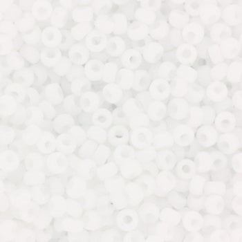 Miyuki Seed Beads - Matte Opaque White 11/0, 10 gram Miyuki