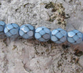 Tjeckiska Firepolish - Snake Placid Blue 6mm, 1 sträng Hilmas Pyssel