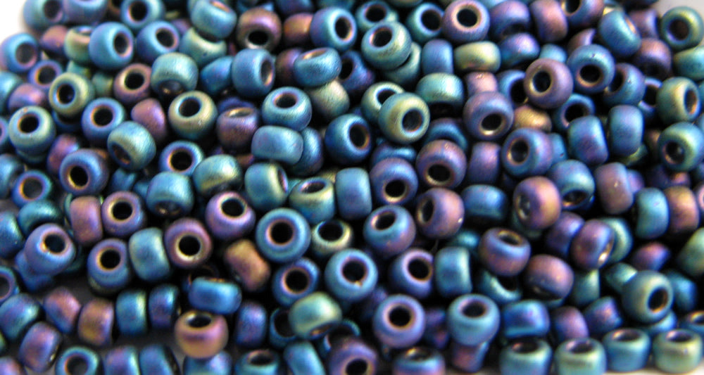 Miyuki Seed Beads - Matte Black AB 11/0 10 Gram Miyuki