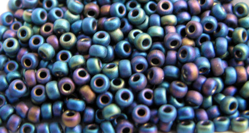 Miyuki Seed Beads - Matte Black AB 11/0 10 Gram Miyuki