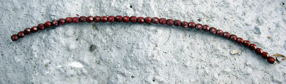 Tjeckiska Firepolish - Snake Dark Coral 4 mm, 1 sträng Hilmas Pyssel