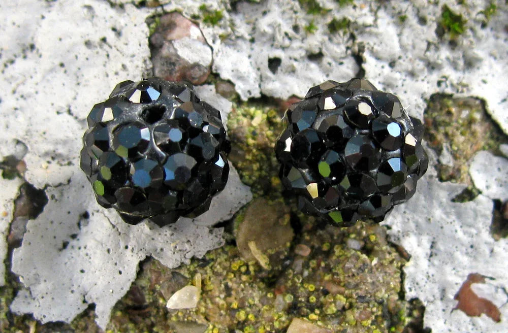 Strasspärlor Halvborrade - Svarta 6 mm 2- pack Hilmas Pyssel