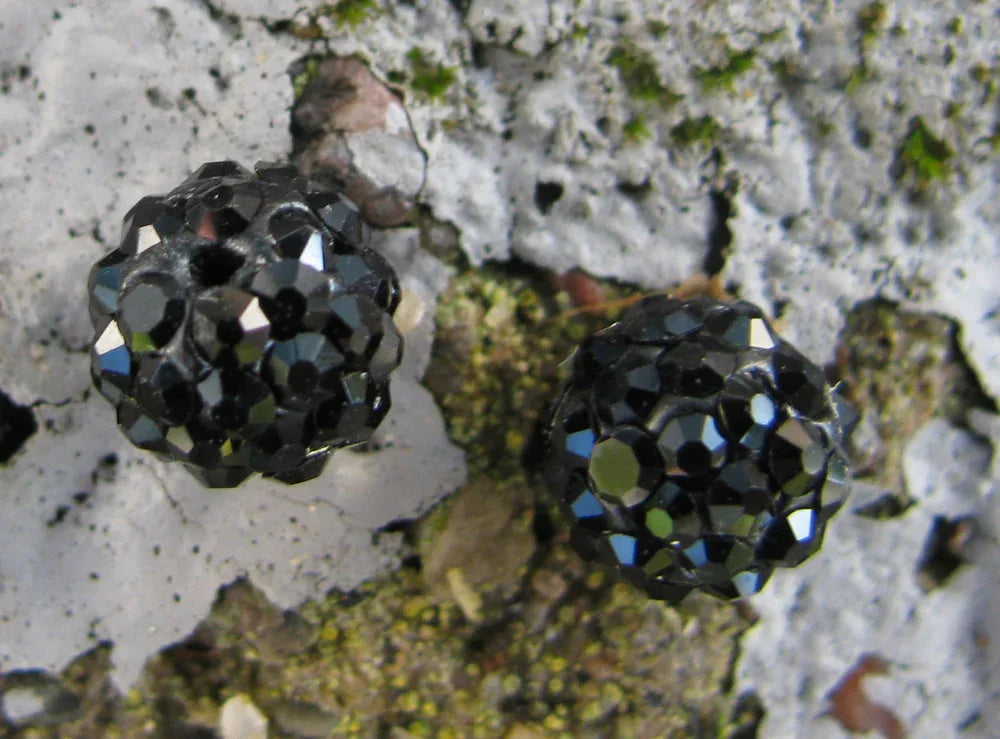 Strasspärlor Halvborrade - Svarta 6 mm 2- pack Hilmas Pyssel