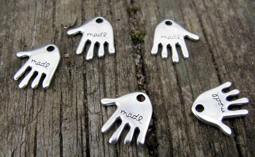 Berlock Silverfärgad - Hand "made", 5-pack Grekisk Metall