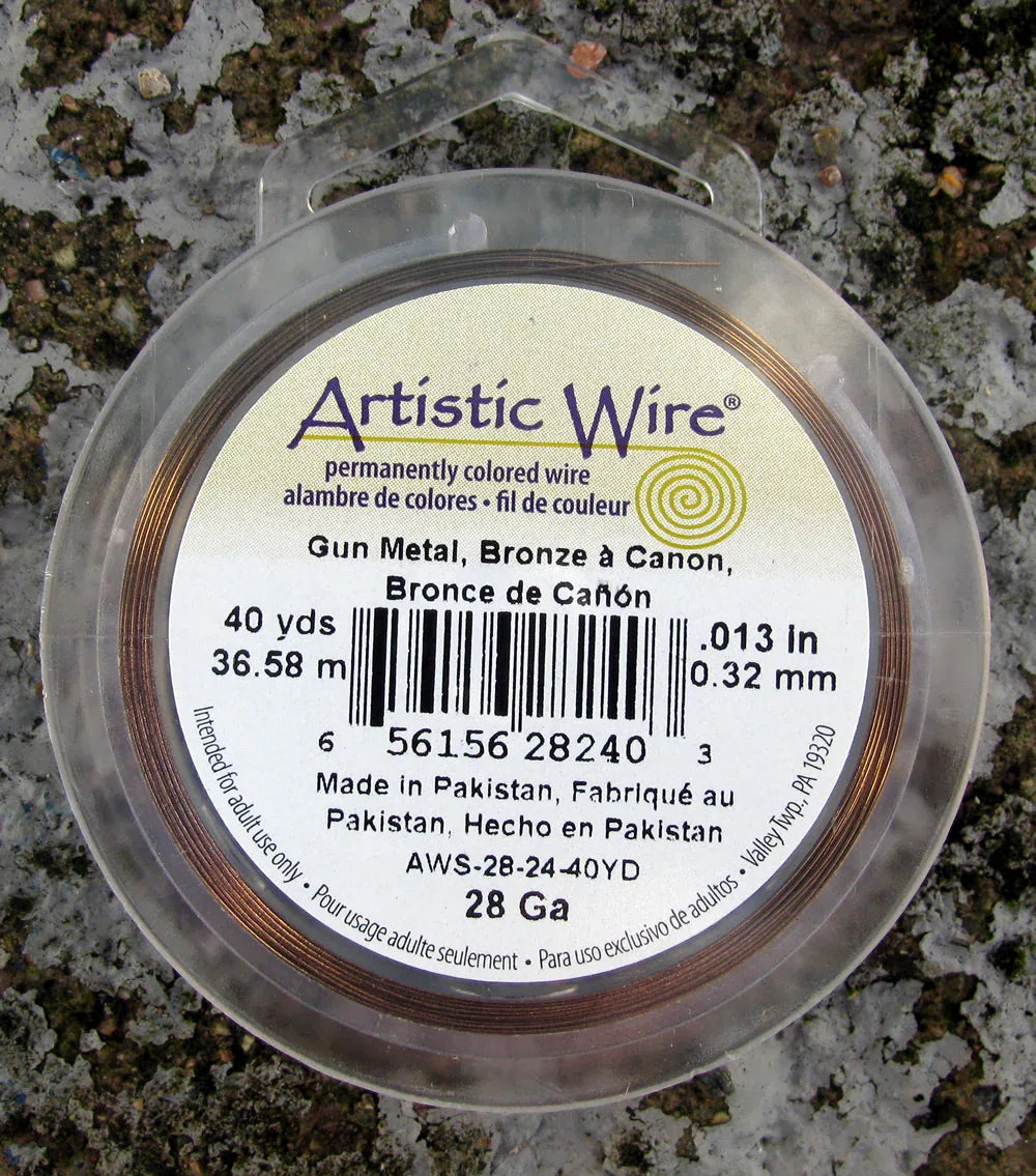 Artistic Wire 28 Ga - Gun Metal 1 rulle Artistic wire
