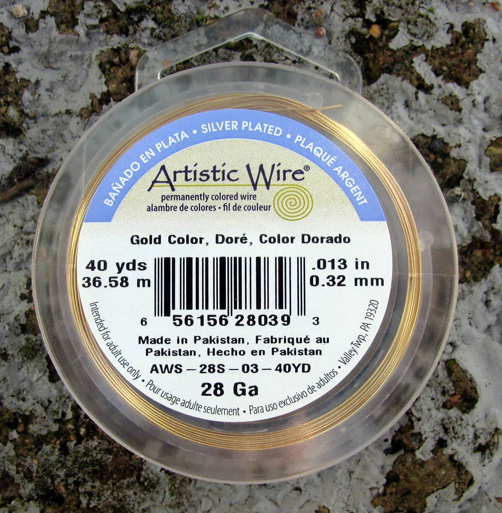Artistic Wire 28 Ga - Silverpläterad Guldfärgad 1 Rulle Artistic wire