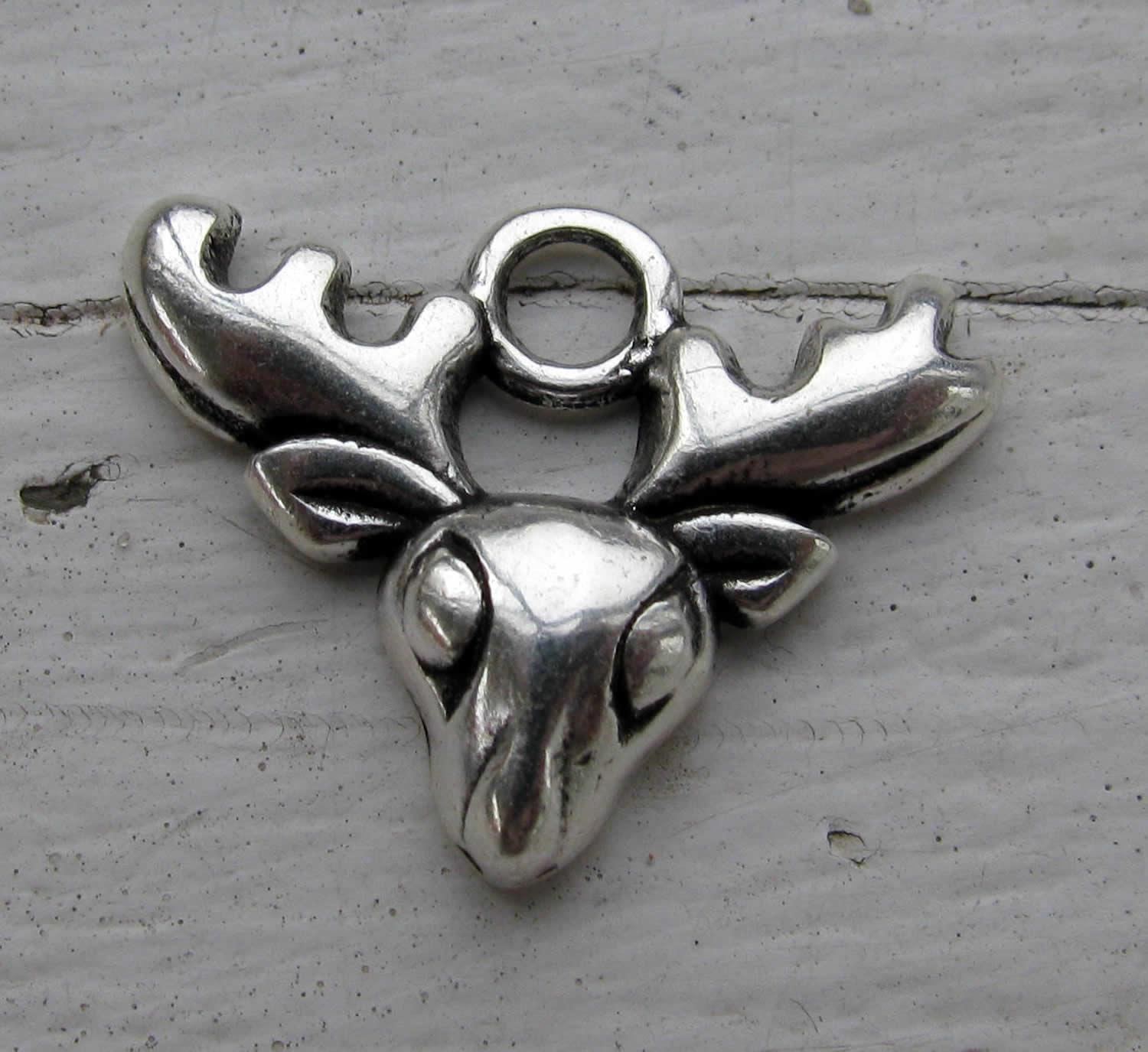 Berlock silverfärgad - Renhuvud, 1 styck Grekisk Metall