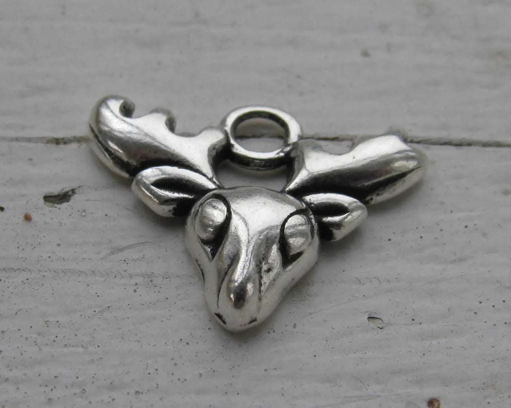 Berlock silverfärgad - Renhuvud, 1 styck Grekisk Metall
