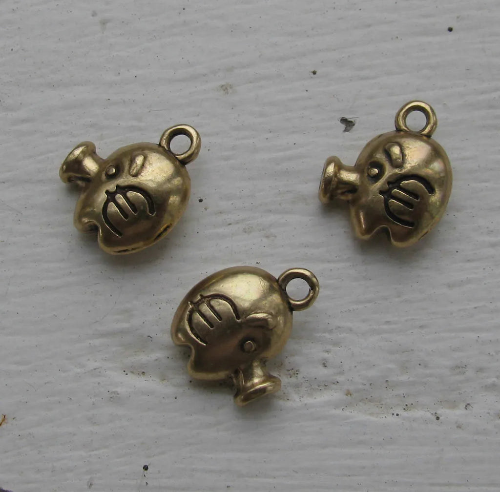 Berlock bronsfärgad - Gris i 3D, 3-pack Grekisk Metall