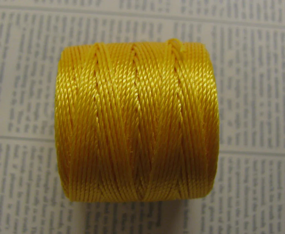 S-Lon Bead Cord - Golden Yellow, 1 Rulle Hilmas Pyssel